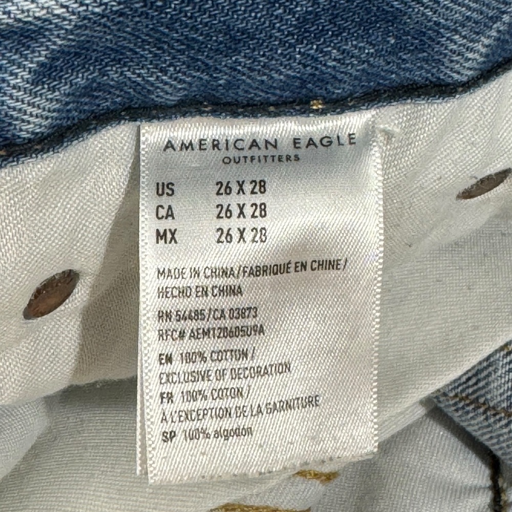 American Eagle AE Cutoff Jean Shorts Jorts Relaxed Slim Fit Distressed | Size 26 - Picture 5 of 6